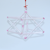 TXTone Blush Crystal Singing Merkaba Pyramid With Carrier Bag For Meditation Healing