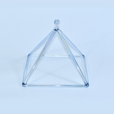 TXTone Ice-Blue Triangle Crystal Singing Pyramid With Carrier Bag For Meditation Healing