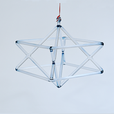 TXTone Ice-Blue Crystal Singing Merkaba Pyramid With Carrier Bag For Meditation Healing