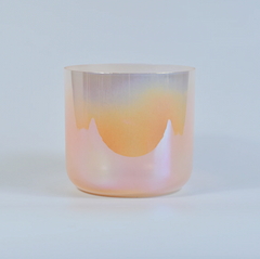 Orange Pearl Crystal Singing Bowl 8‑Piece Set