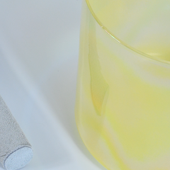 TXTone Yellow Alchemy Crystal Singing Bowl With Carrier Bag For Chakra Healing Meditation