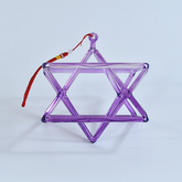TXTone Purple Alchemy Crystal Singing Merkaba Pyramid With Carrier Bag For Meditation Healing