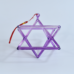 TXTone Purple Alchemy Crystal Singing Merkaba Pyramid With Carrier Bag For Meditation Healing