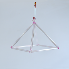 TXTone Blush Triangle Crystal Singing Pyramid With Carrier Bag For Meditation Healing