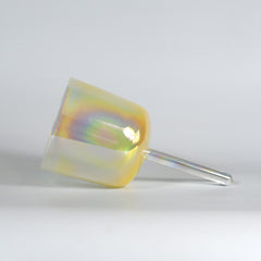 TXTone Yellow Alchemy Handle Crystal Singing Bowl With Carrier Bag For Chakra Healing Meditation