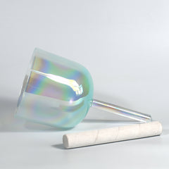 TXTone Green Alchemy Handle Crystal Singing Bowl With Carrier Bag For Chakra Healing Meditation