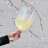 TXTone Yellow Alchemy Handle Crystal Singing Bowl With Carrier Bag For Chakra Healing Meditation