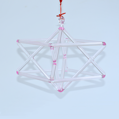 TXTone Blush Crystal Singing  Merkaba Pyramid With Carrier Bag For Meditation Healing