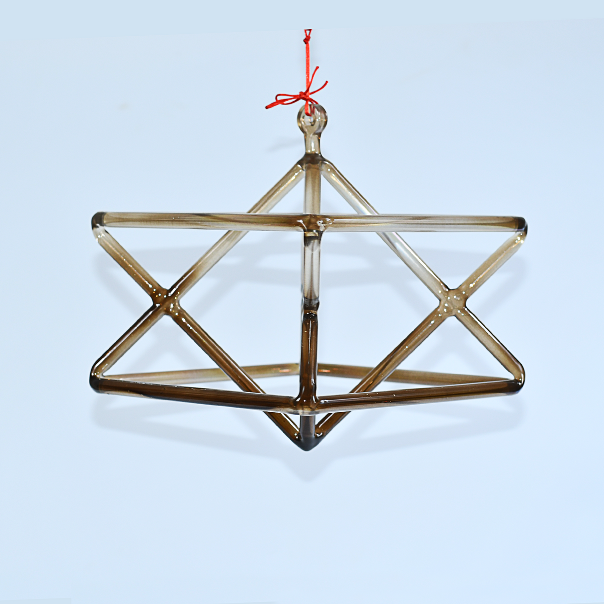 TXTone Brown Crystal Singing Merkaba Pyramid With Carrier Bag For Meditation Healing