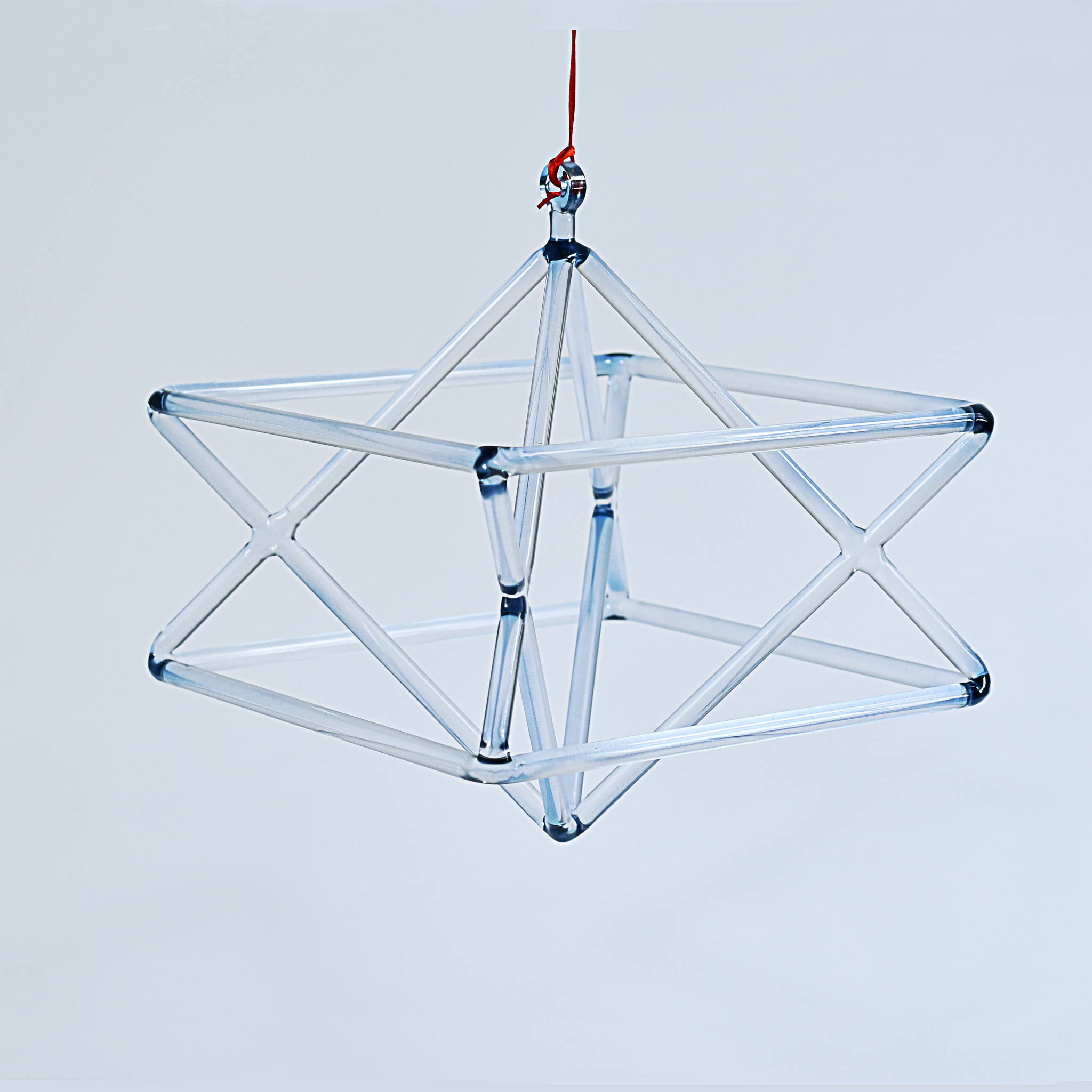 TXTone Ice-Blue Crystal Singing Merkaba  Pyramid With Carrier Bag For Meditation Healing