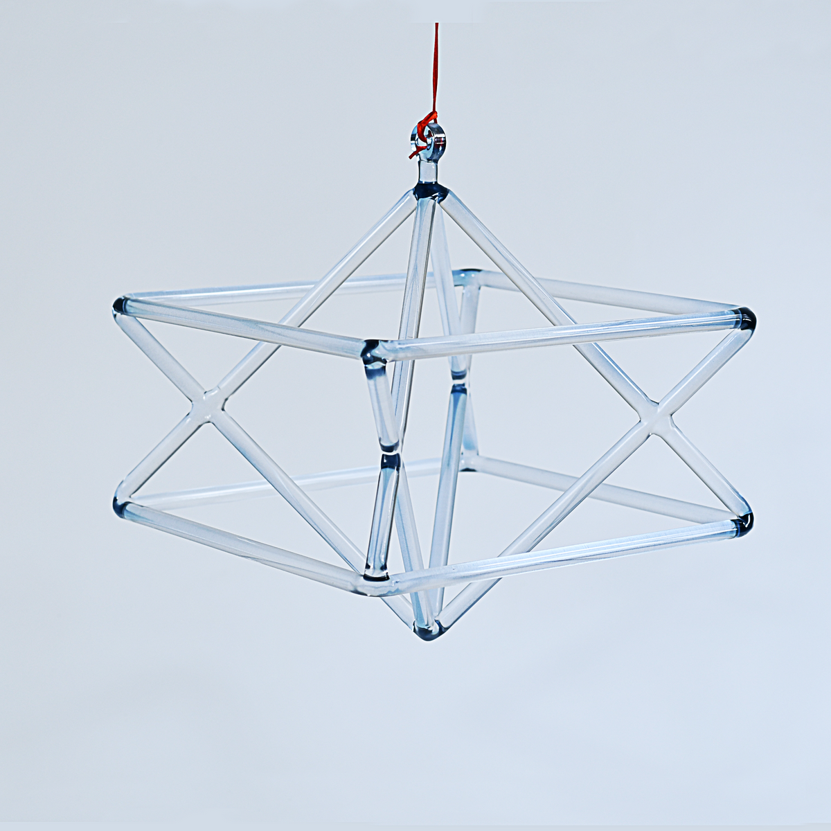 TXTone Ice-Blue Crystal Singing Merkaba  Pyramid With Carrier Bag For Meditation Healing