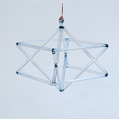 TXTone Ice-Blue Crystal Singing Merkaba  Pyramid With Carrier Bag For Meditation Healing