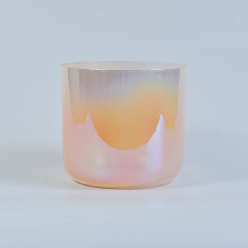 Orange Pearl Crystal Singing Bowl  8‑Piece Set