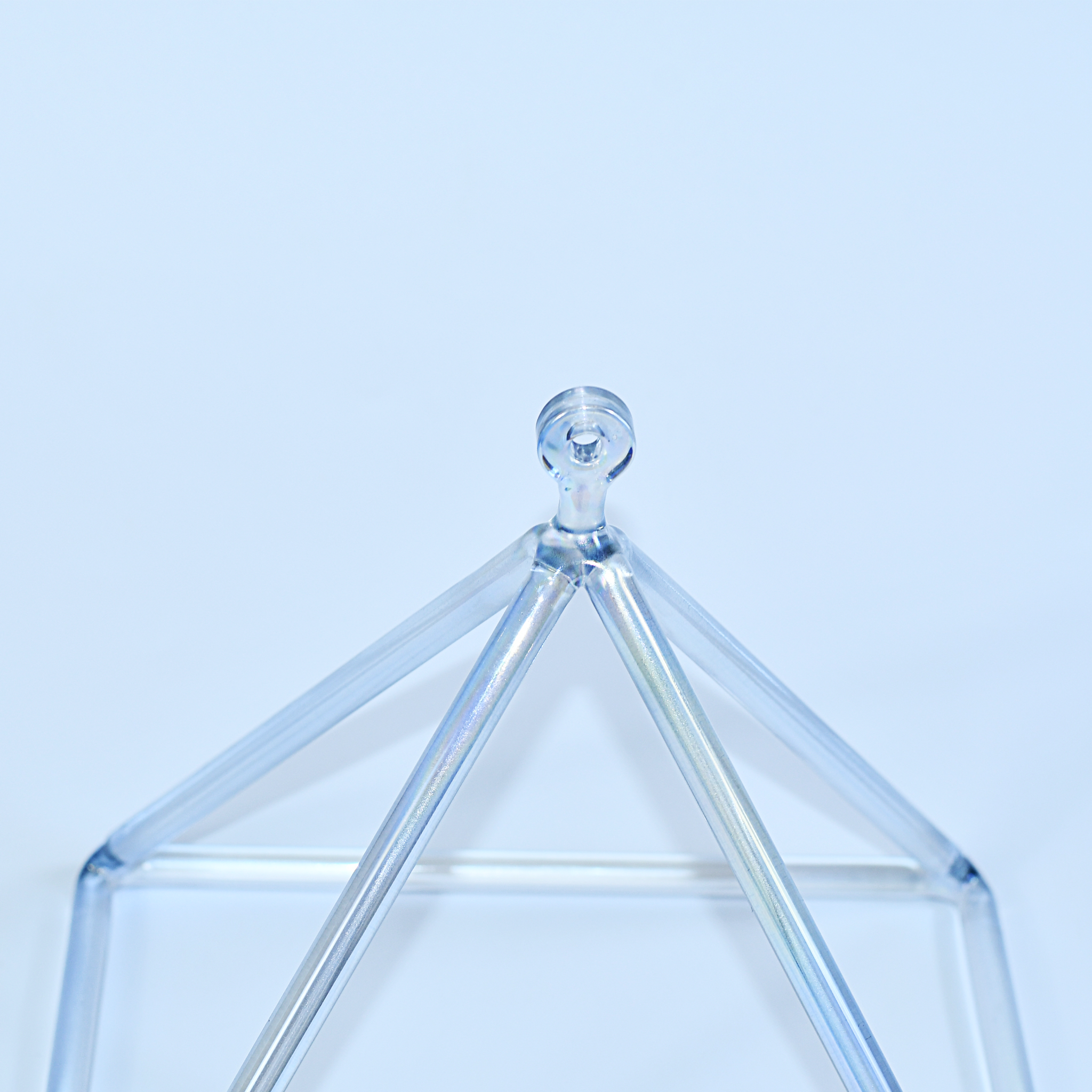 TXTone Ice-Blue Triangle Crystal Singing Pyramid With Carrier Bag For Meditation Healing