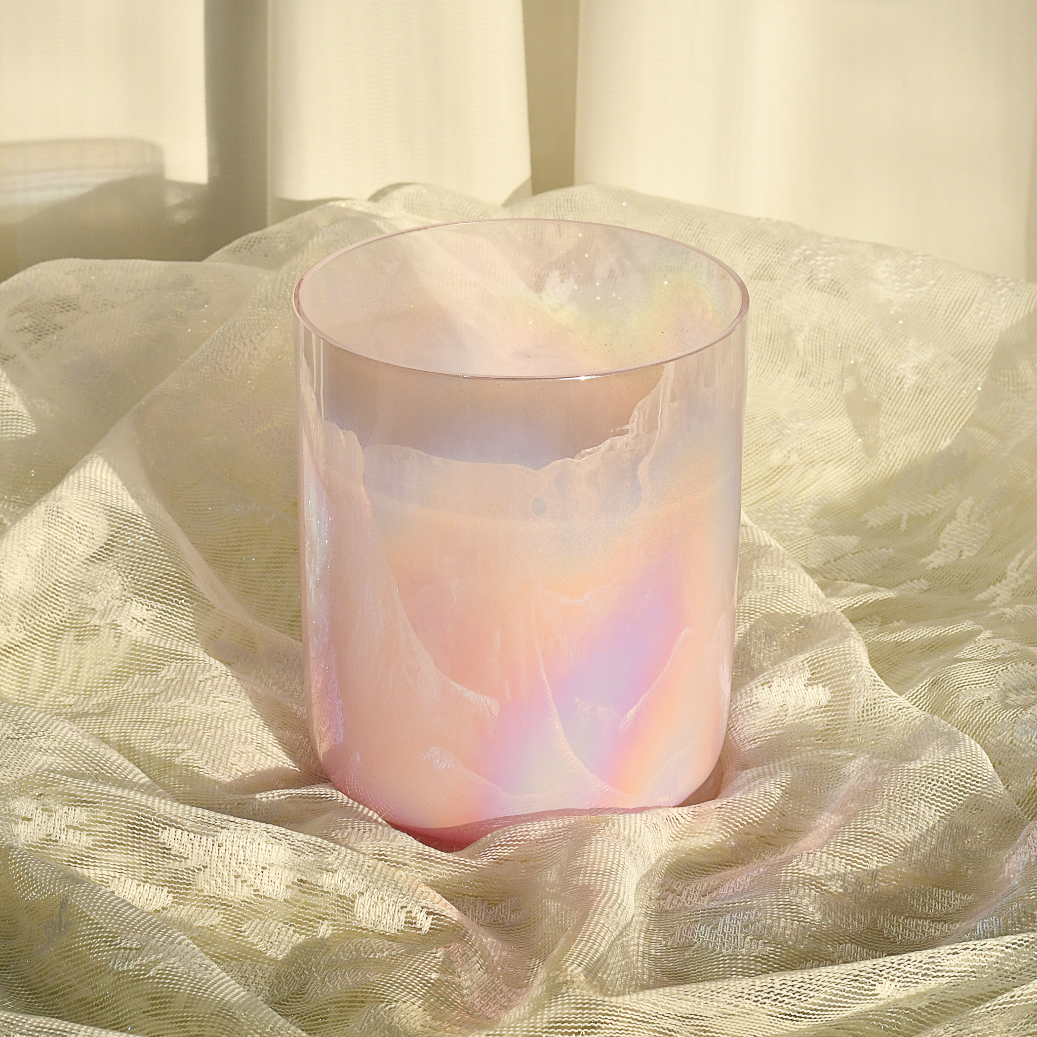 TXTone Pink Alchemy Crystal Singing Bowl With Carrier Bag For Chakra Healing Meditation