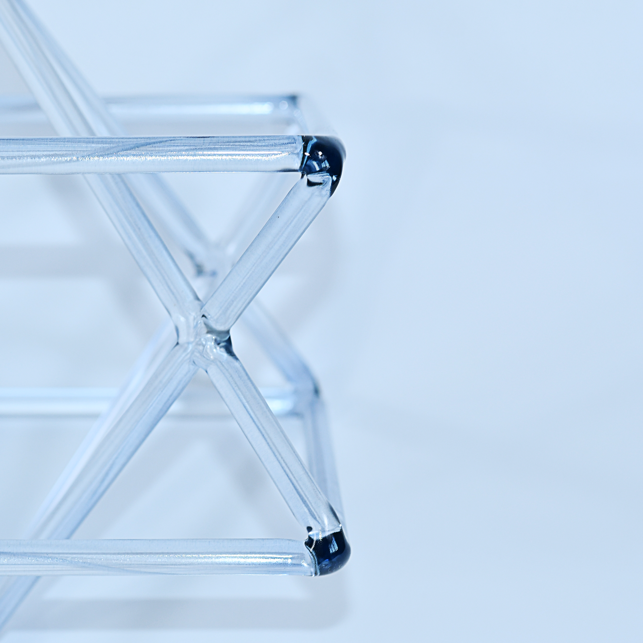 TXTone Ice-Blue Crystal Singing Merkaba  Pyramid With Carrier Bag For Meditation Healing