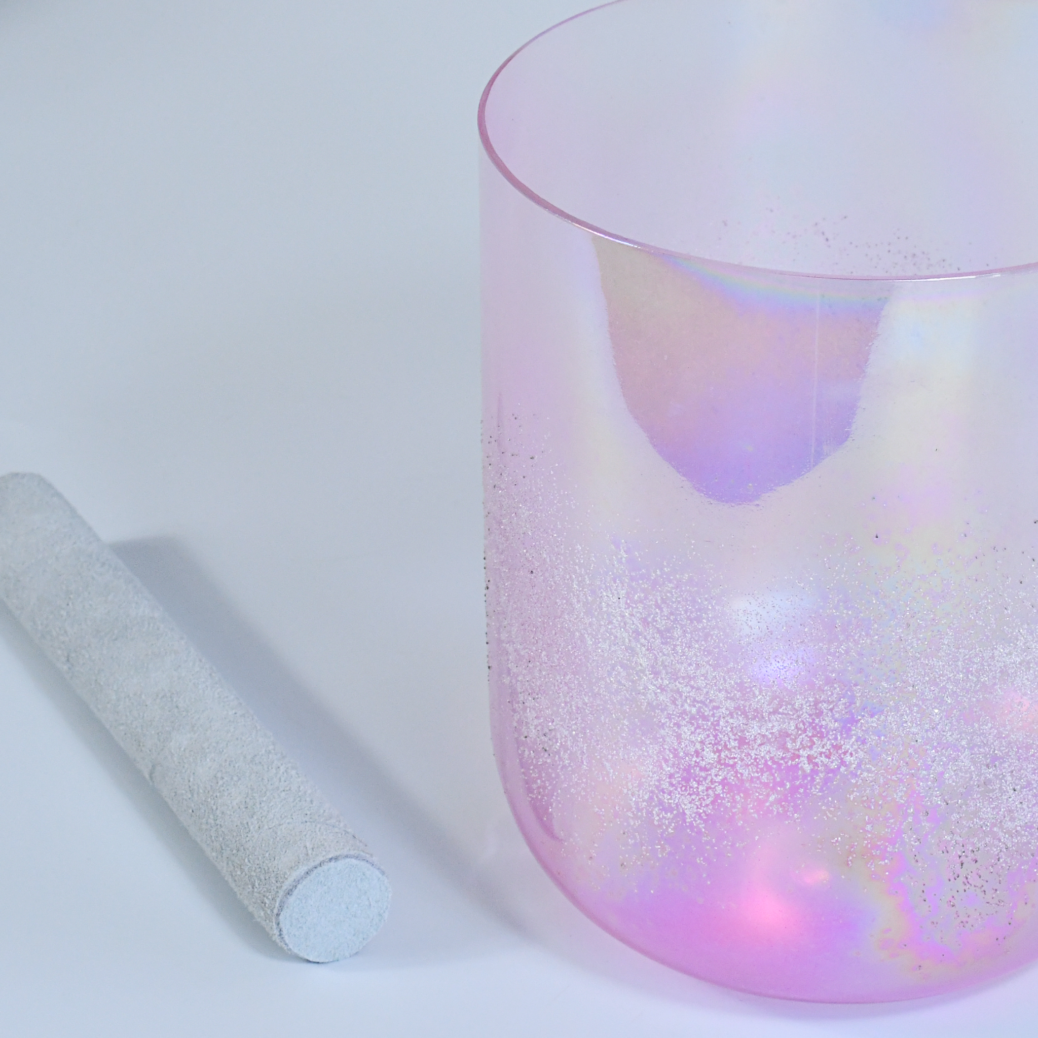 TXTone Pink Aurora Alchemy Crystal Singing Bowl With Carrier Bag For Chakra Healing Meditation