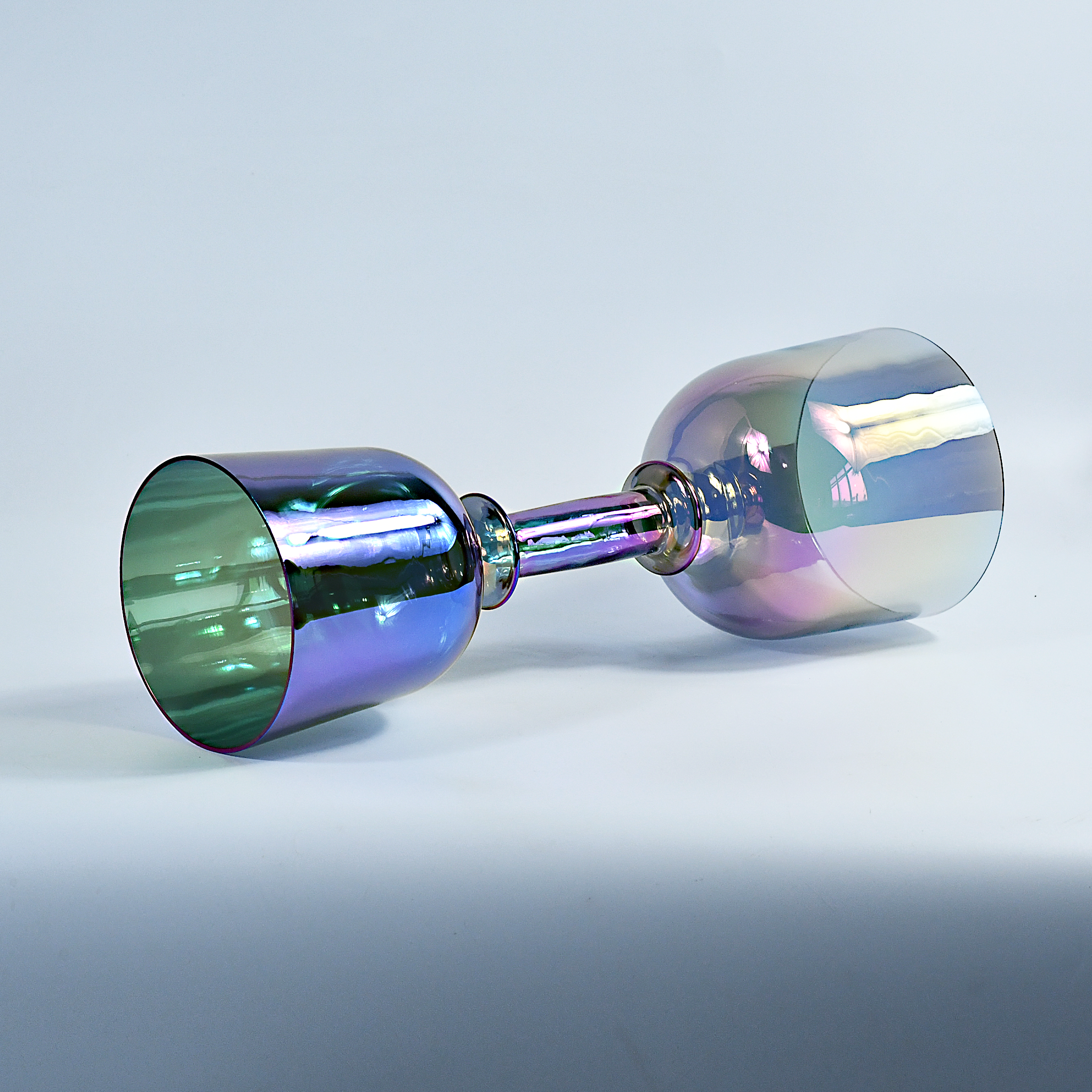 TXTone Titanium - Plated Translucent Double - Headed Crystal Singing Grail With Carrying Case And Mallet