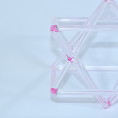 TXTone Blush Crystal Singing  Merkaba Pyramid With Carrier Bag For Meditation Healing