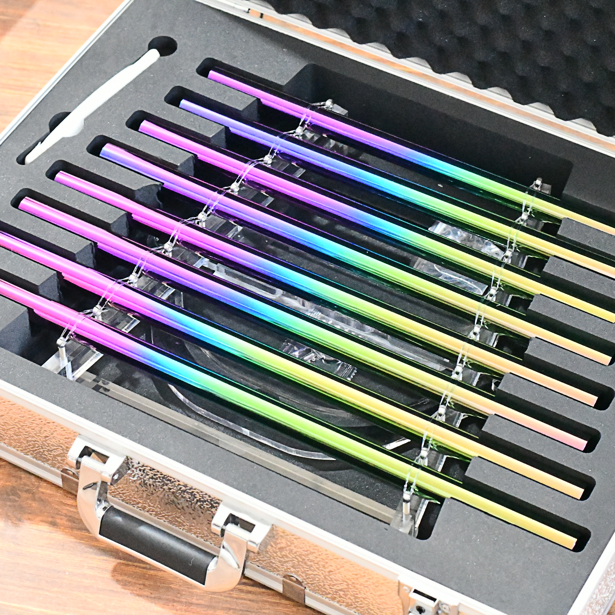 TXTone 432HZ Titanium - Plated Crystal Singing Harp With 8 Notes & Alumina Alloy Box For Meditation Healing