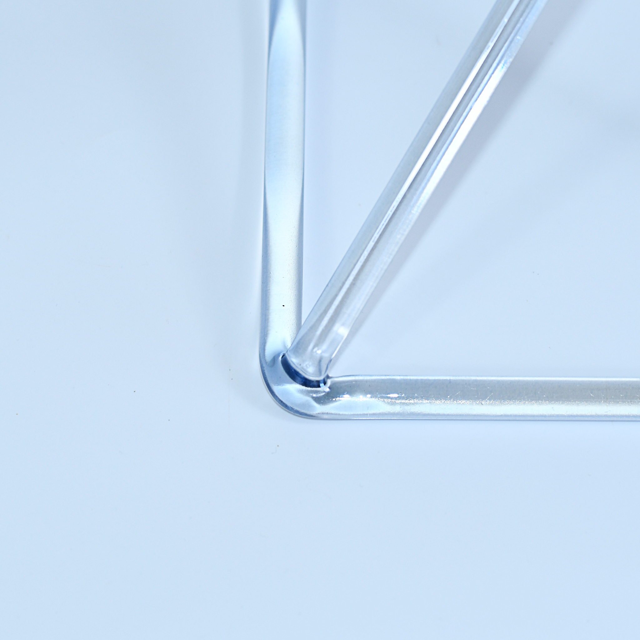 TXTone Ice-Blue Triangle Crystal Singing Pyramid With Carrier Bag For Meditation Healing