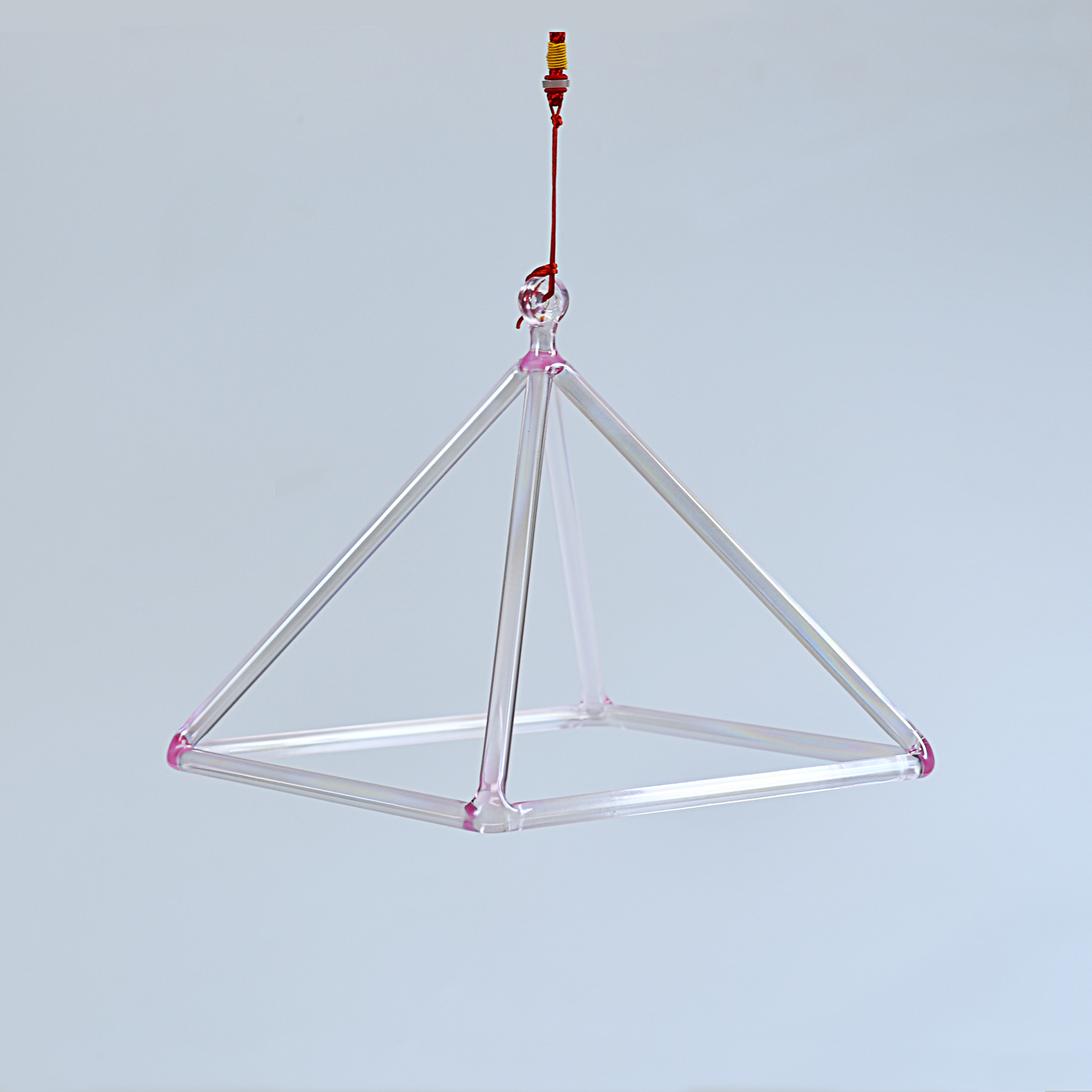 TXTone Blush Triangle Crystal Singing Pyramid With Carrier Bag For Meditation Healing