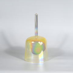 TXTone Yellow Alchemy Handle Crystal Singing Bowl With Carrier Bag For Chakra Healing Meditation