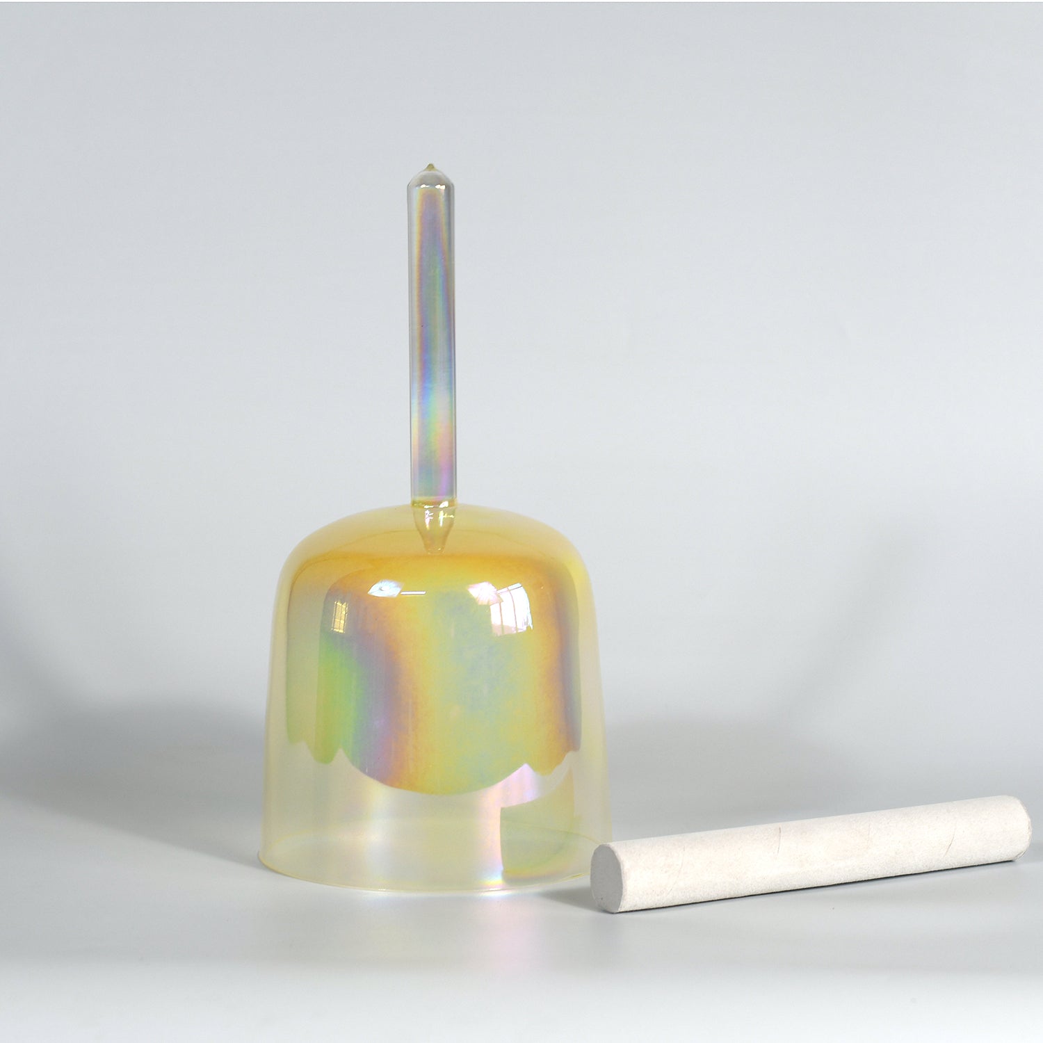 TXTone Yellow Alchemy Handle Crystal Singing Bowl With Carrier Bag For Chakra Healing Meditation