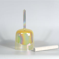 TXTone Yellow Alchemy Handle Crystal Singing Bowl With Carrier Bag For Chakra Healing Meditation