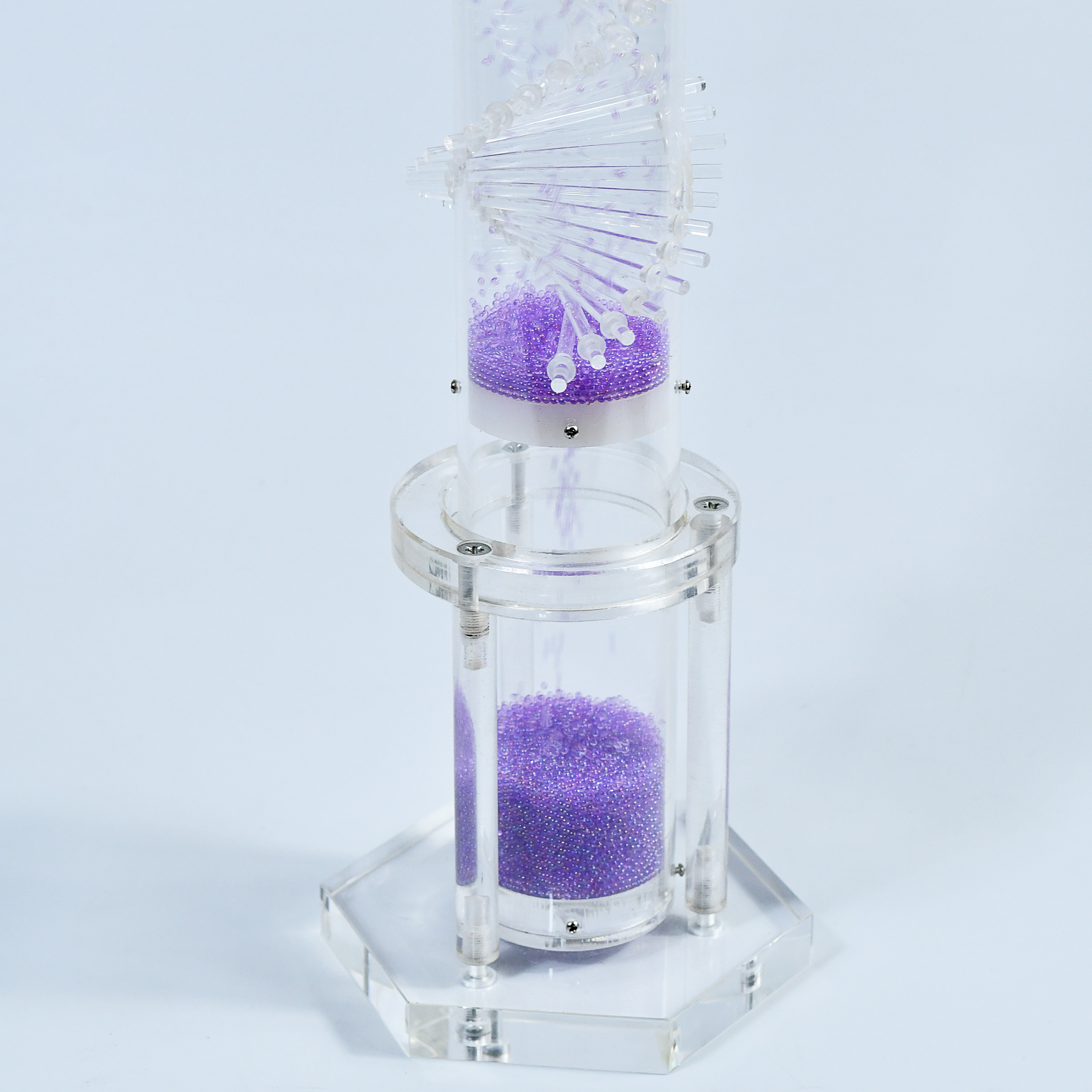 TXTone Purple Small Glass Microbeads Rain Stick 60s Longer With Acrylic Stand Holder