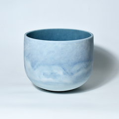 TXTone 12" 'Blue Smoke' Lapis Lazuli Crystal Singing Bowl - 432Hz G Note - One of a Kind With Carrier Bag For Chakra Healing Meditation