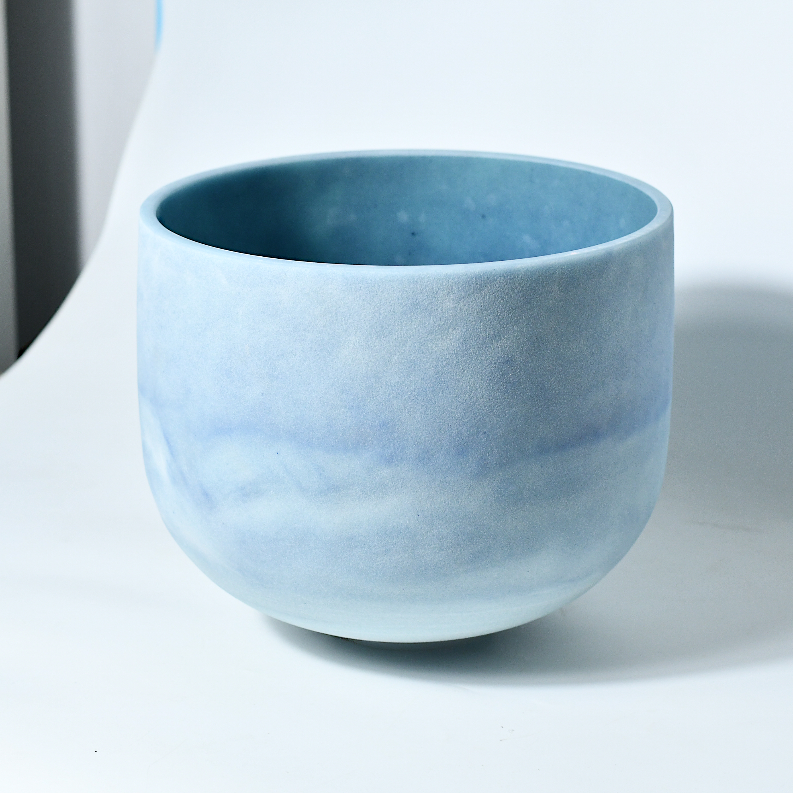 TXTone 12" 'Blue Smoke' Lapis Lazuli Crystal Singing Bowl - 432Hz G Note - One of a Kind With Carrier Bag For Chakra Healing Meditation