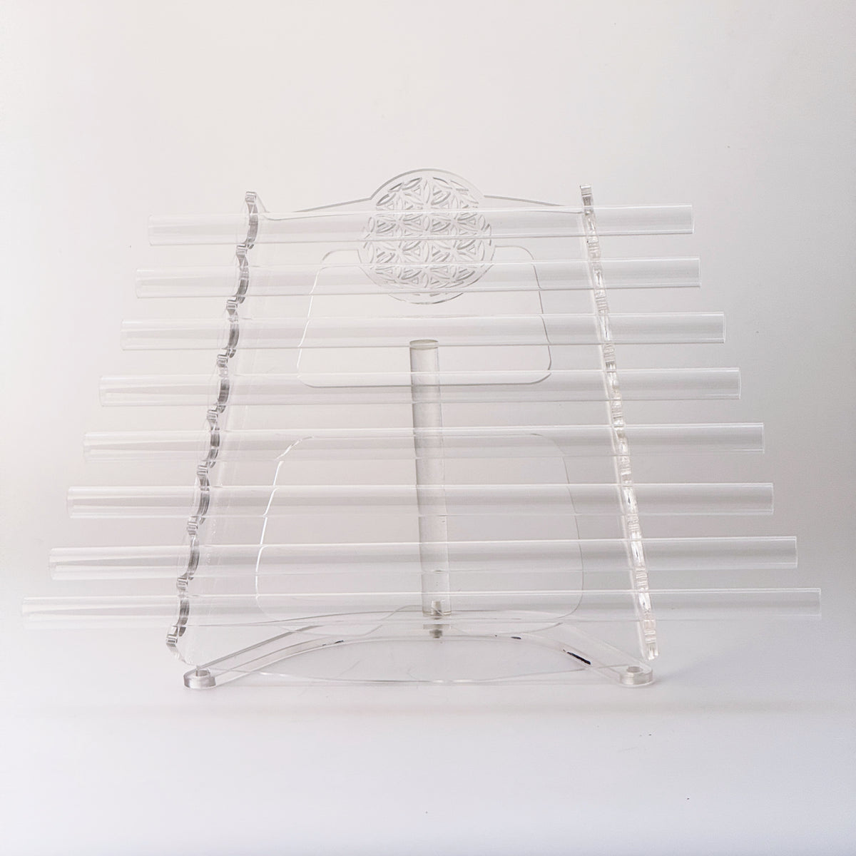 TXTone Flower of Life Crystal Harp – 8 Notes (C5–C6) with Premium Carrying Case