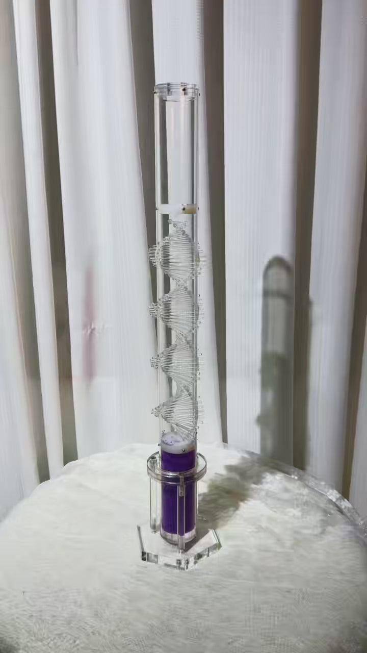 TXTone Purple Small Glass Microbeads Rain Stick 60s Longer With Acrylic Stand Holder