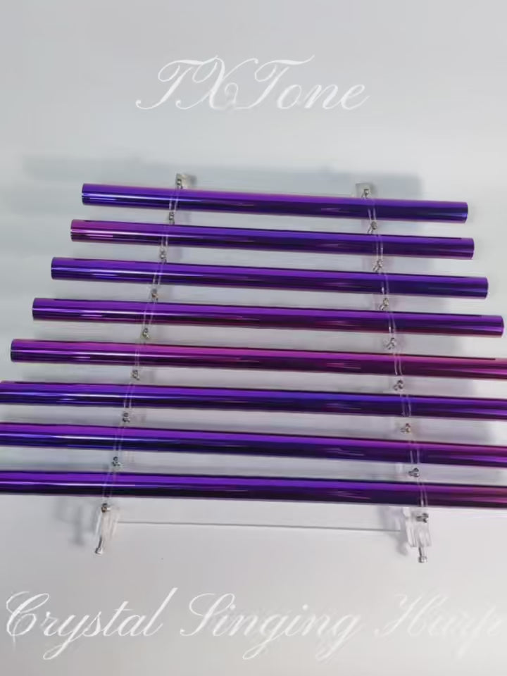 TXTone 432HZ Titanium - Plated Purple Crystal Singing Harp With 8 Notes & Alumina Alloy Box For Meditation Healing| Sound Healing | Chakra Balancing | Meditation Instrument